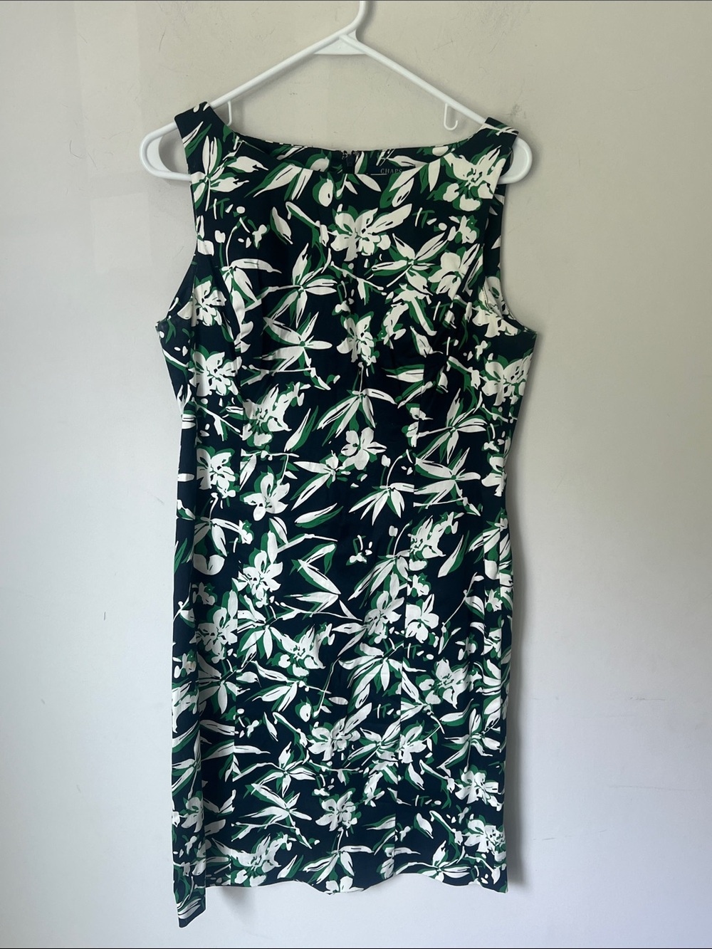 Chaps Sleeveless Floral Design Midi Dress, size 12 ^